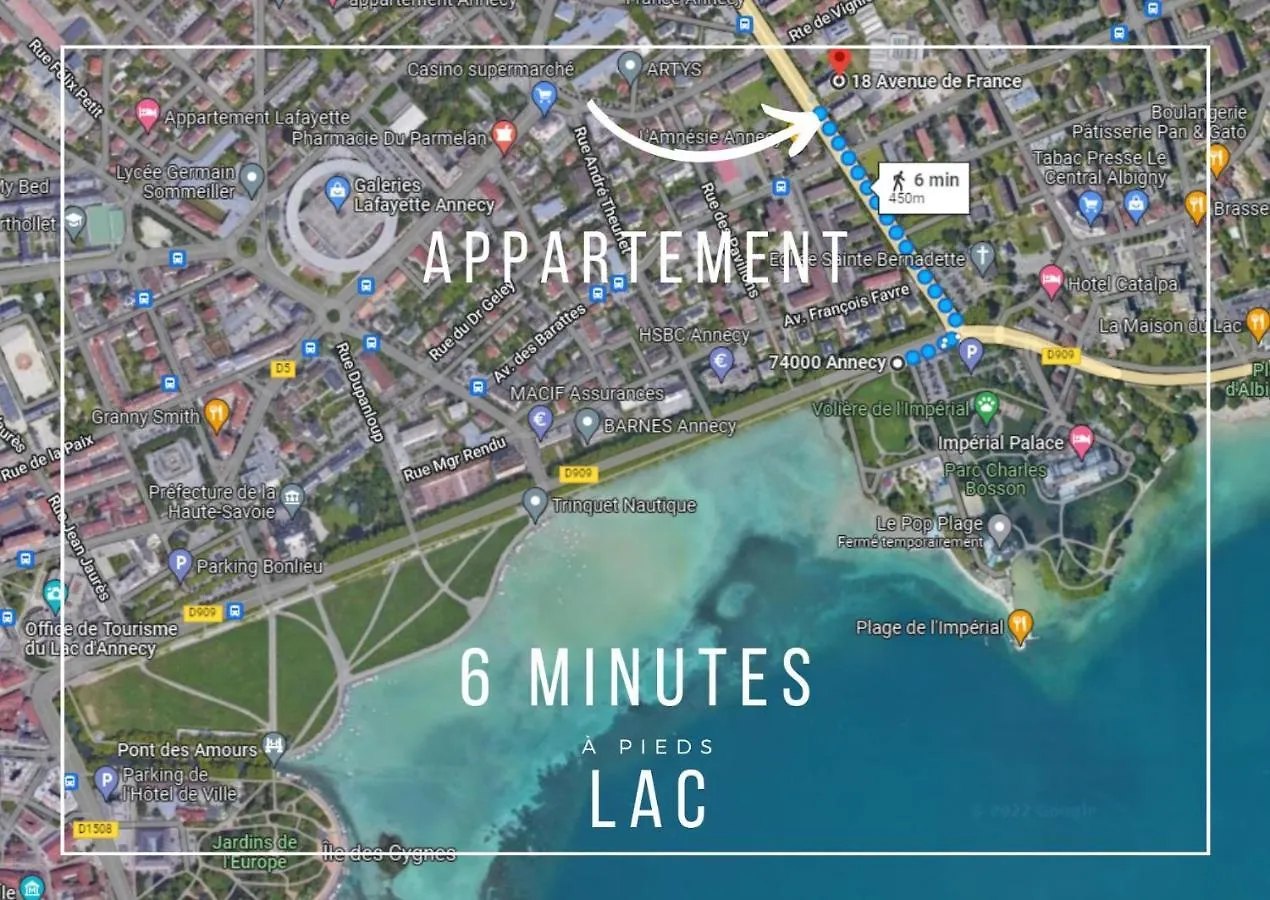Volcania 2 Chambres 500 M Lac Parking Annecy France